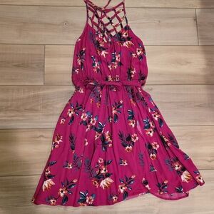 Maurices Pink Floral Casual Dress
